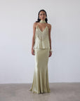 SIROCCO TOP IN SAND SILK SATIN