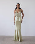 SIROCCO TOP IN SAND SILK SATIN