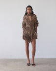 SOL MINI DRESS IN GUEPARDO GEORGETTE CHIFFON
