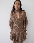 SOL MINI DRESS IN GUEPARDO GEORGETTE CHIFFON