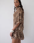 SOL MINI DRESS IN GUEPARDO GEORGETTE CHIFFON
