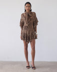 SOL MINI DRESS IN GUEPARDO GEORGETTE CHIFFON