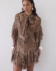SOL MINI DRESS IN GUEPARDO GEORGETTE CHIFFON