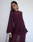 TERRAN MAXI DRESS IN EARTH GEORGETTE CHIFFON
