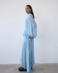 TERRAN MAXI DRESS IN SKY GEORGETTE CHIFFON