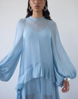 TERRAN MAXI DRESS IN SKY GEORGETTE CHIFFON