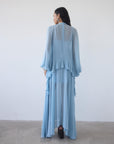 TERRAN MAXI DRESS IN SKY GEORGETTE CHIFFON