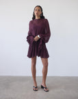 TERRAN MINI DRESS IN EARTH GEORGETTE CHIFFON