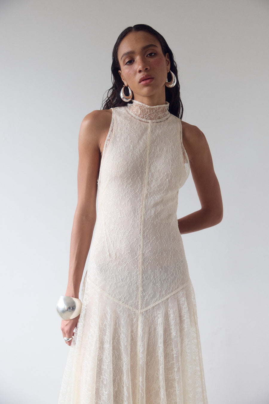 FOEHN MAXI DRESS IN CREAM LACE