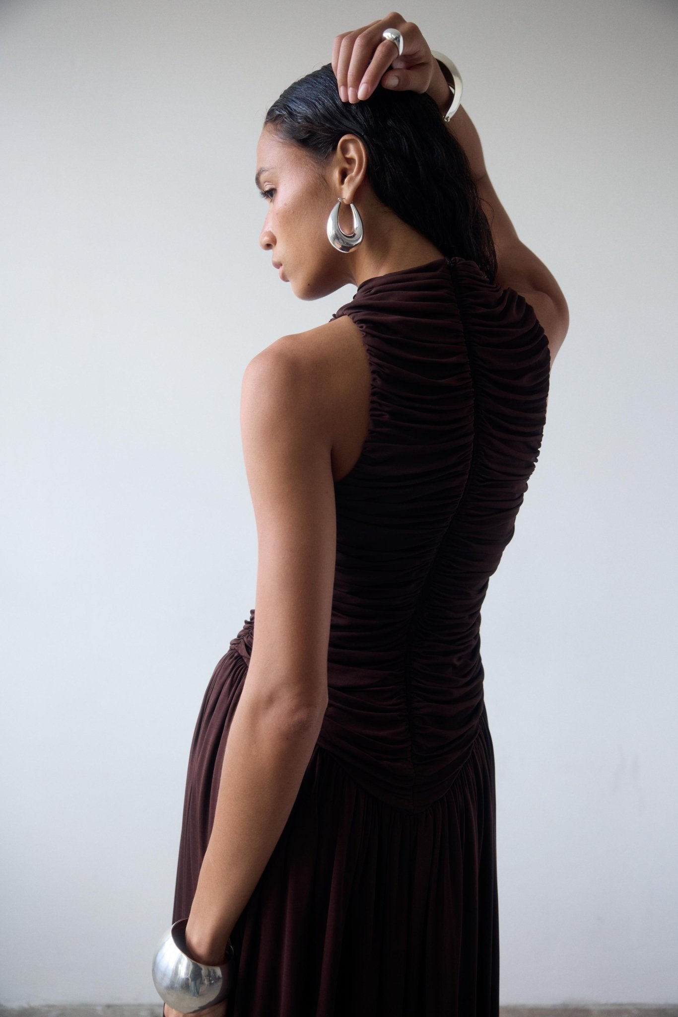 CYCLONE MIDI DRESS IN CEDAR JERSEY - De La Vali