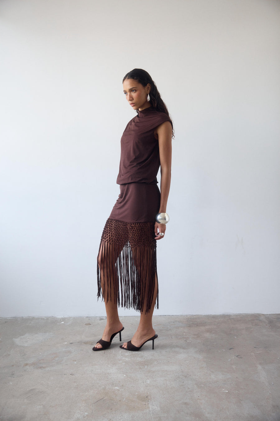 BENTU MINI DRESS IN CEDAR JERSEY