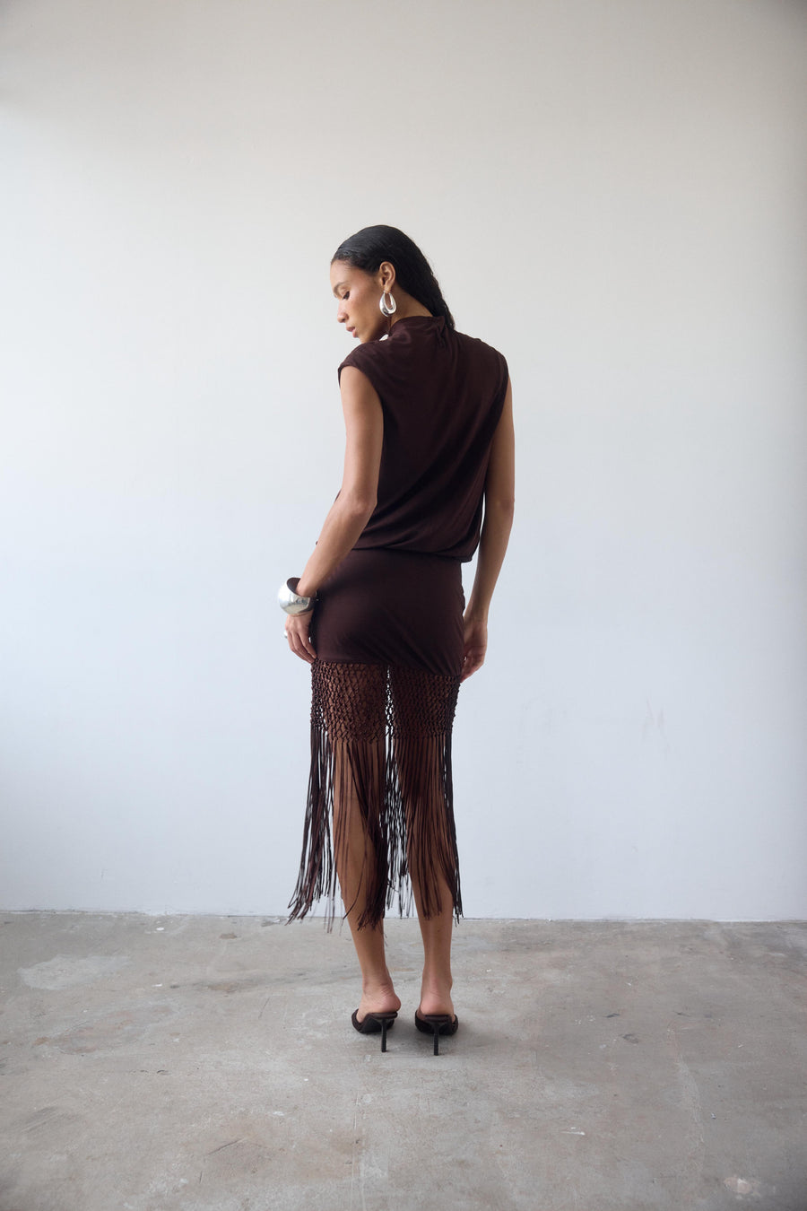 BENTU MINI DRESS IN CEDAR JERSEY