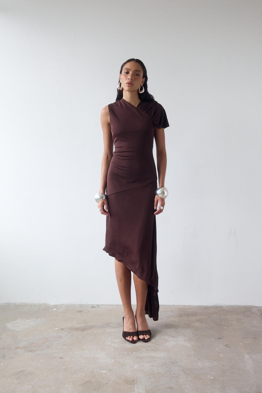 BRUBU MIDI DRESS IN CEDAR JERSEY