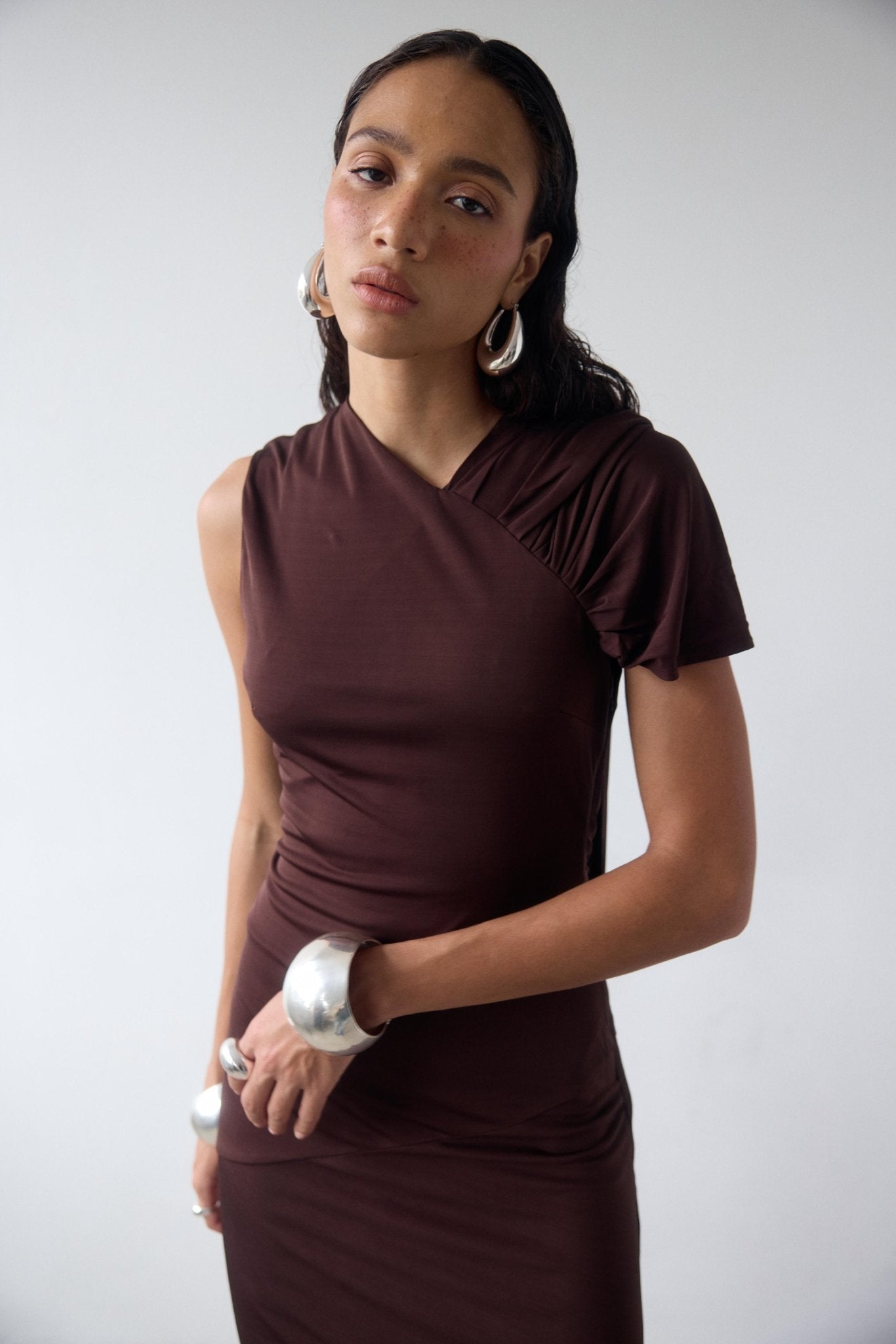 BRUBU MIDI DRESS IN CEDAR JERSEY - De La Vali