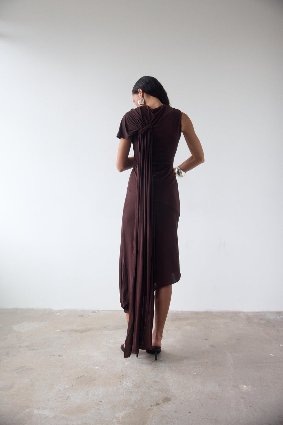 BRUBU MIDI DRESS IN CEDAR JERSEY