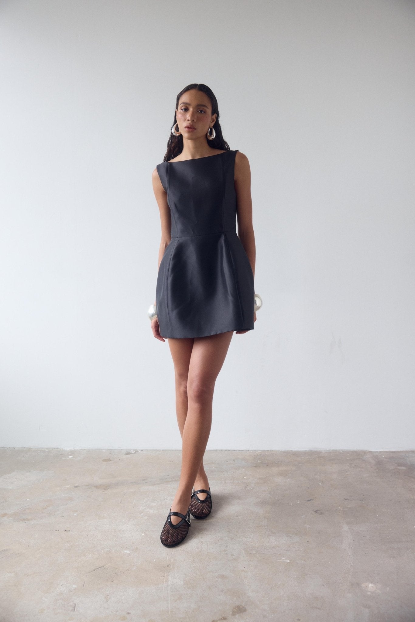 PAMPERO MINI DRESS IN BLACK TWILL - De La Vali