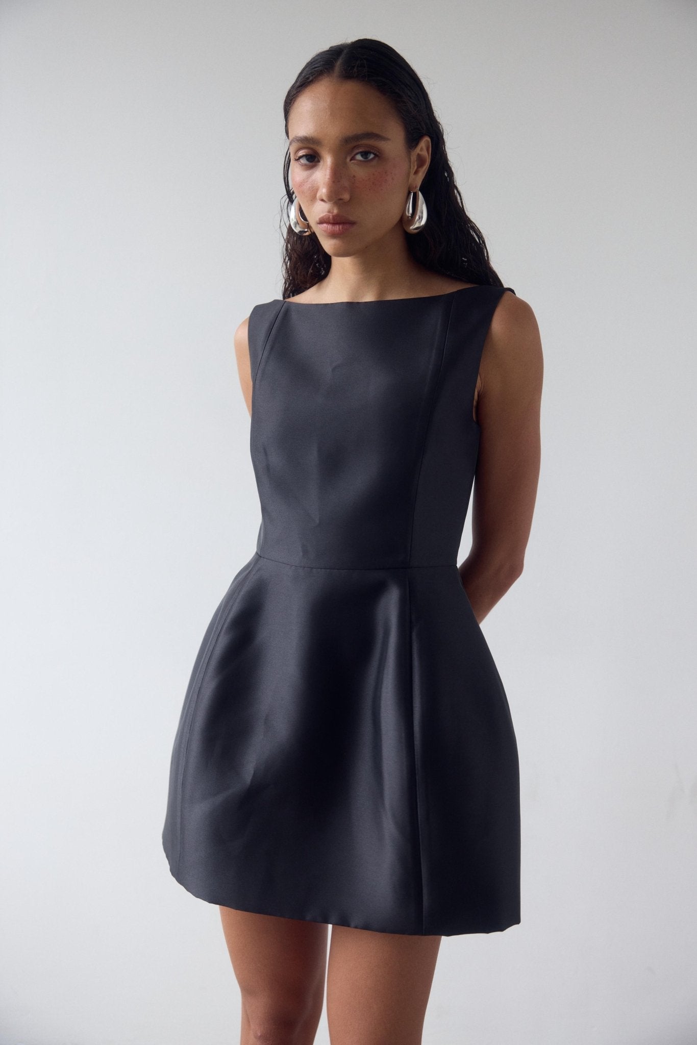 PAMPERO MINI DRESS IN BLACK TWILL - De La Vali