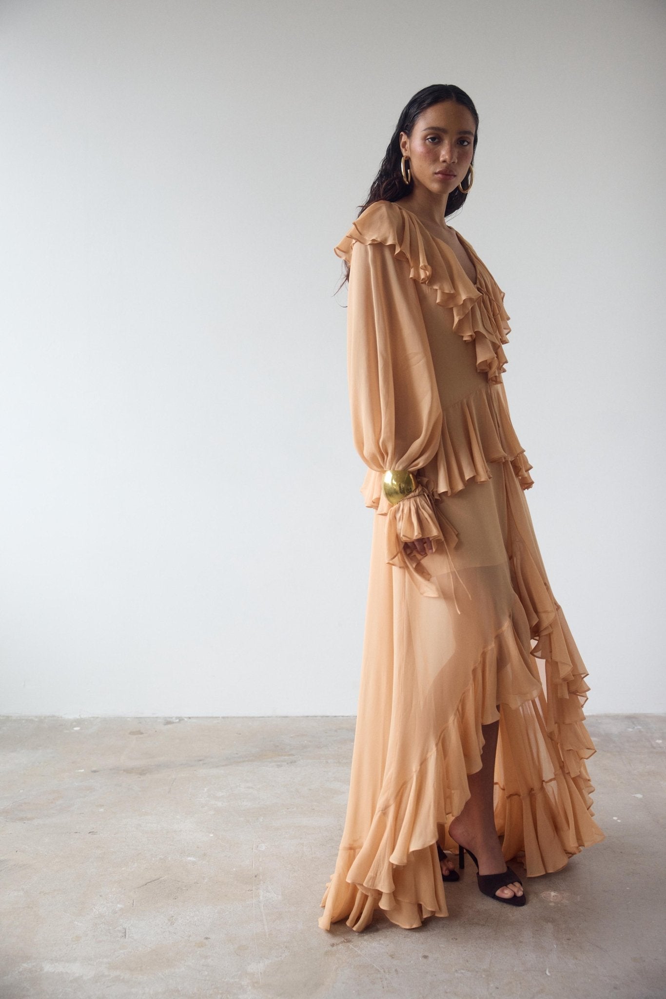 KONA MAXI DRESS IN SHELL GEORGETTE - De La Vali