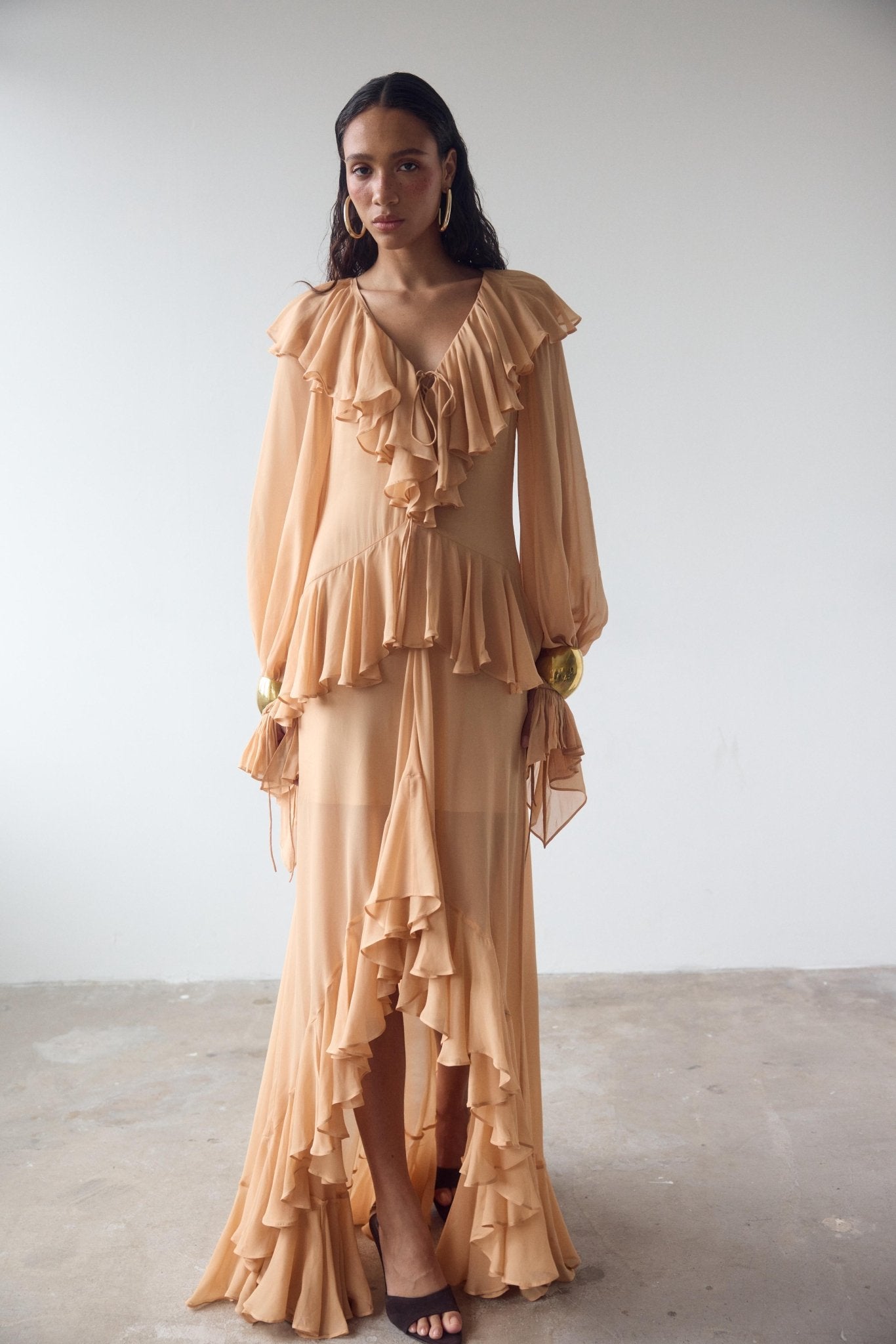 KONA MAXI DRESS IN SHELL GEORGETTE - De La Vali