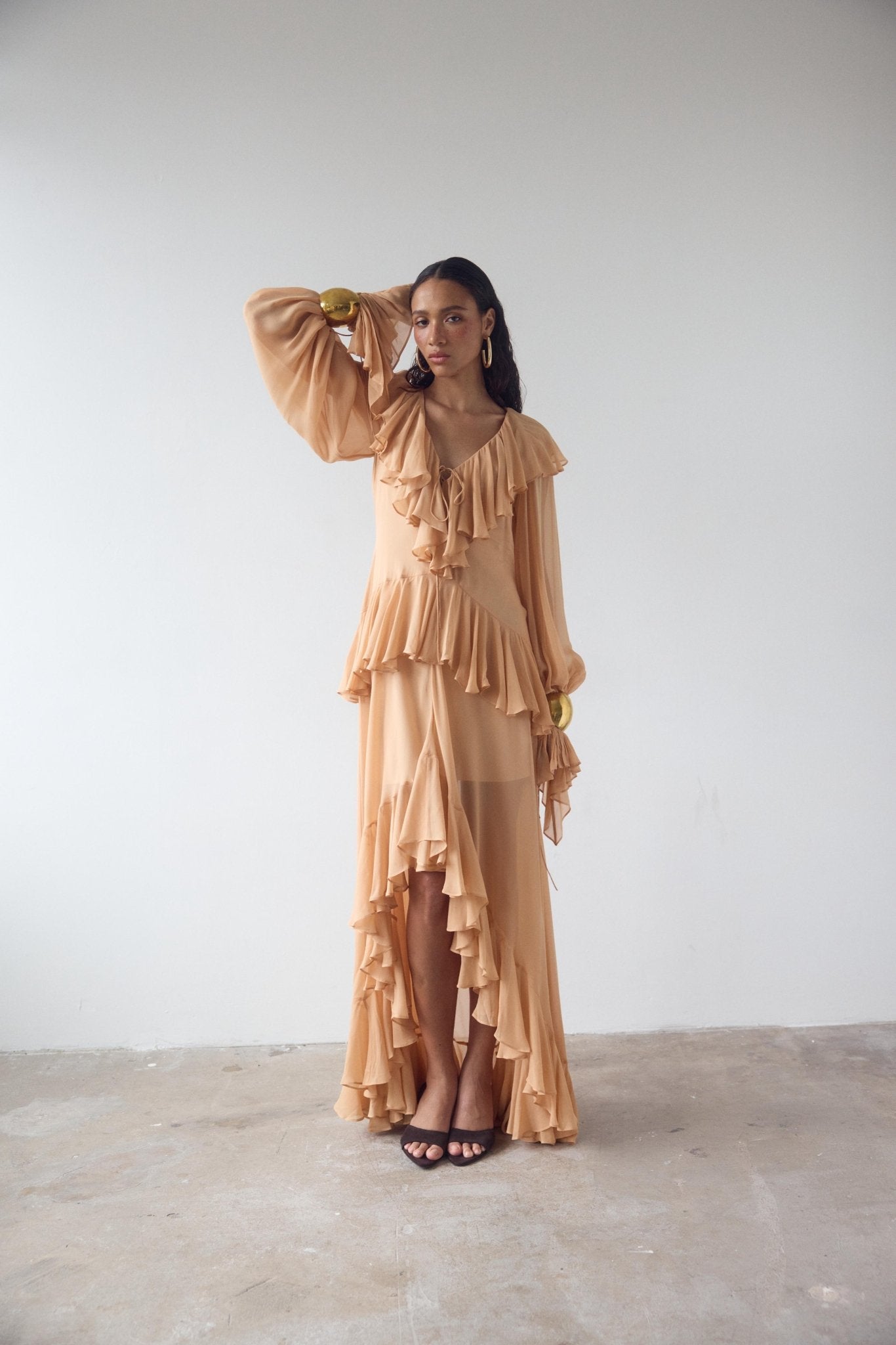 KONA MAXI DRESS IN SHELL GEORGETTE - De La Vali