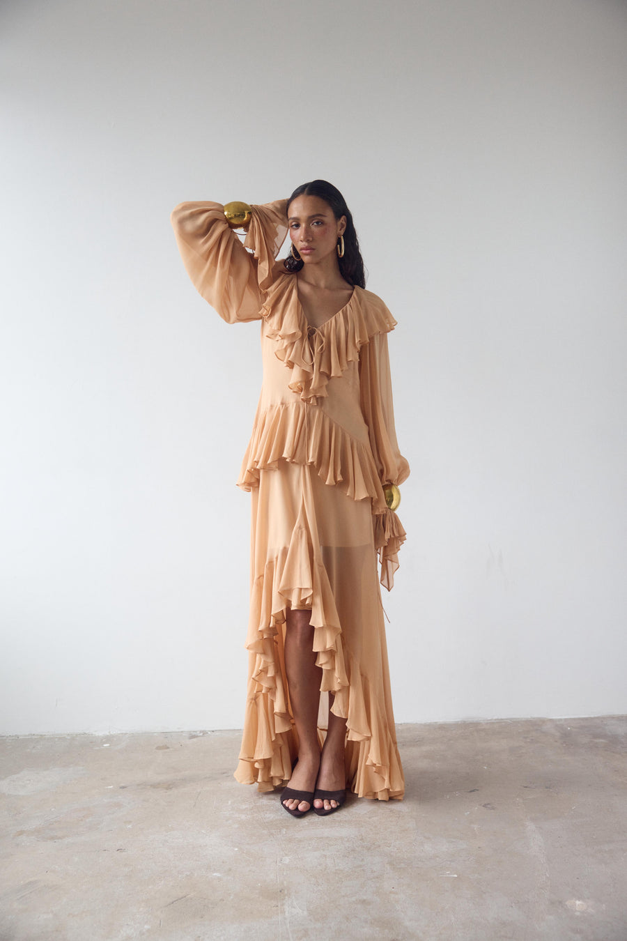 KONA MAXI DRESS IN SHELL GEORGETTE