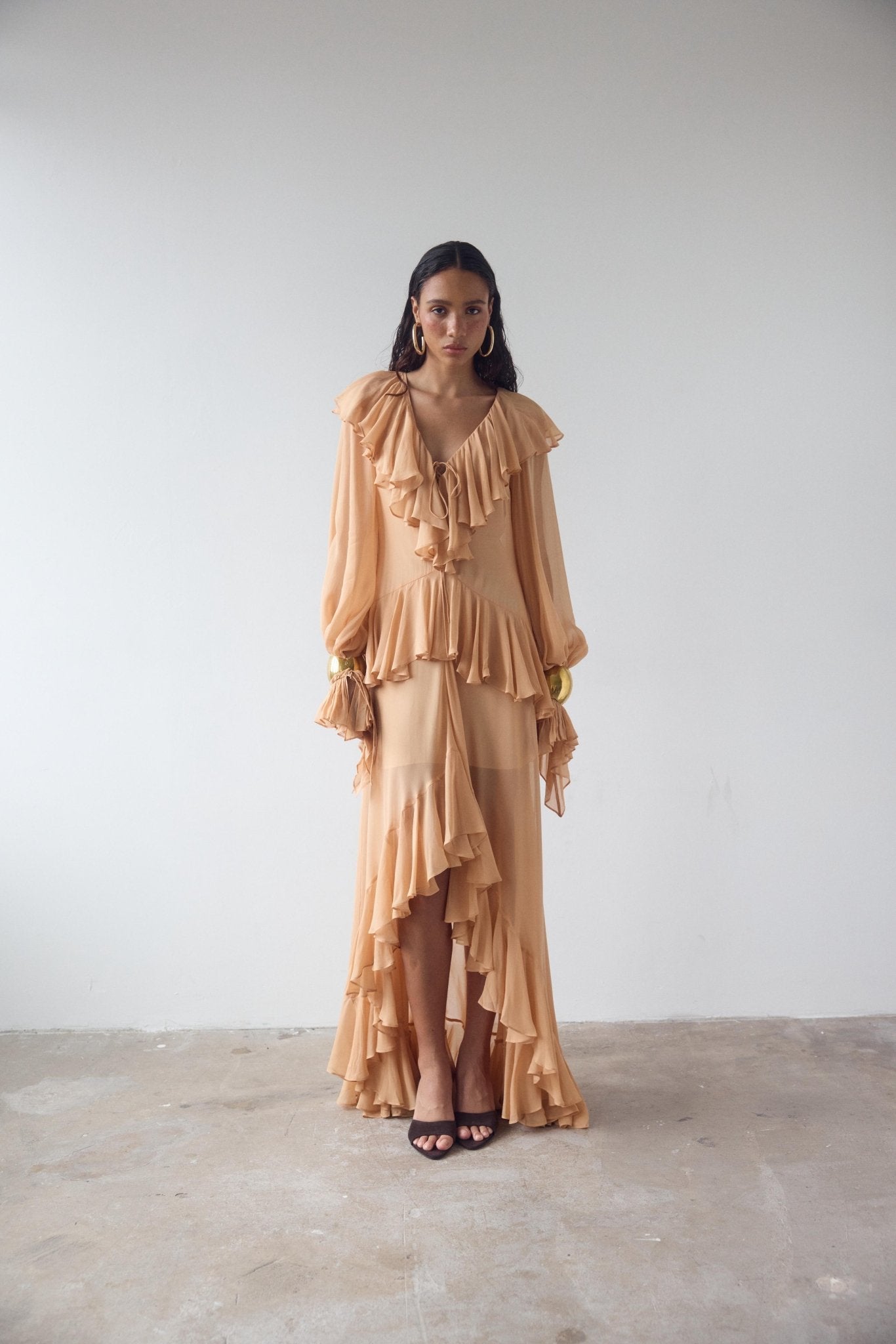 KONA MAXI DRESS IN SHELL GEORGETTE - De La Vali