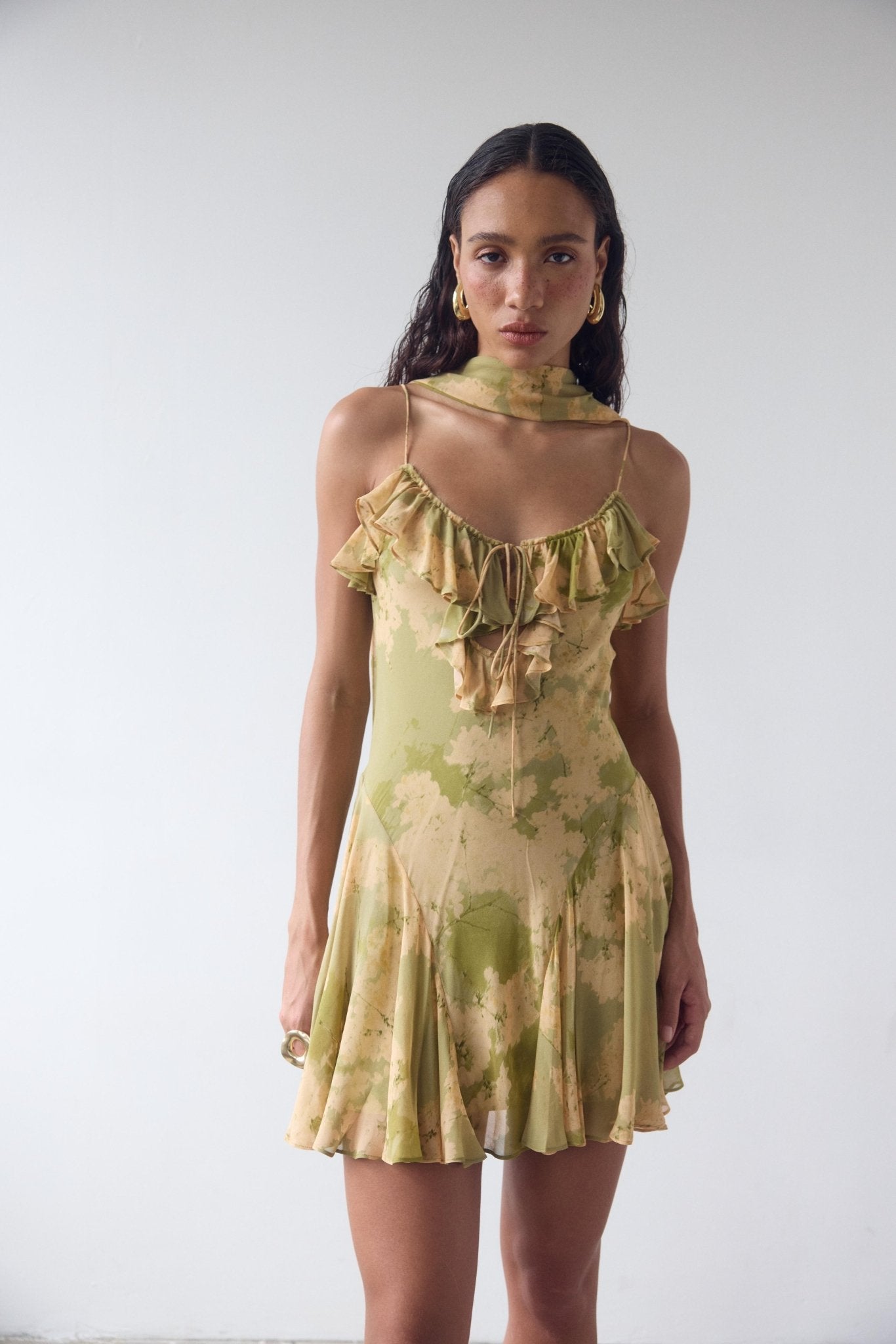 HARMATTAN MINI DRESS IN EL CEREZO GEORGETTE - De La Vali