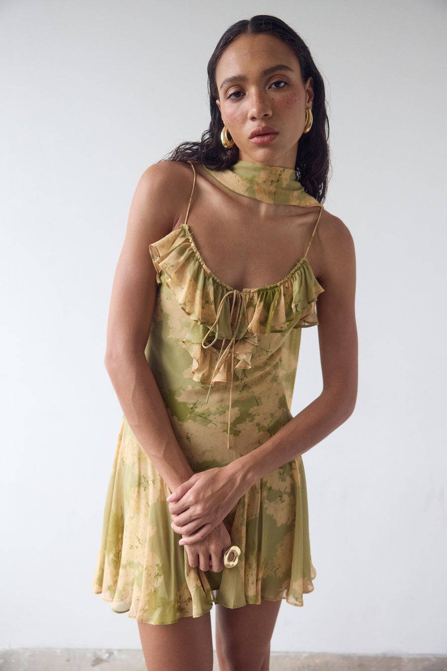 HARMATTAN MINI DRESS IN EL CEREZO GEORGETTE