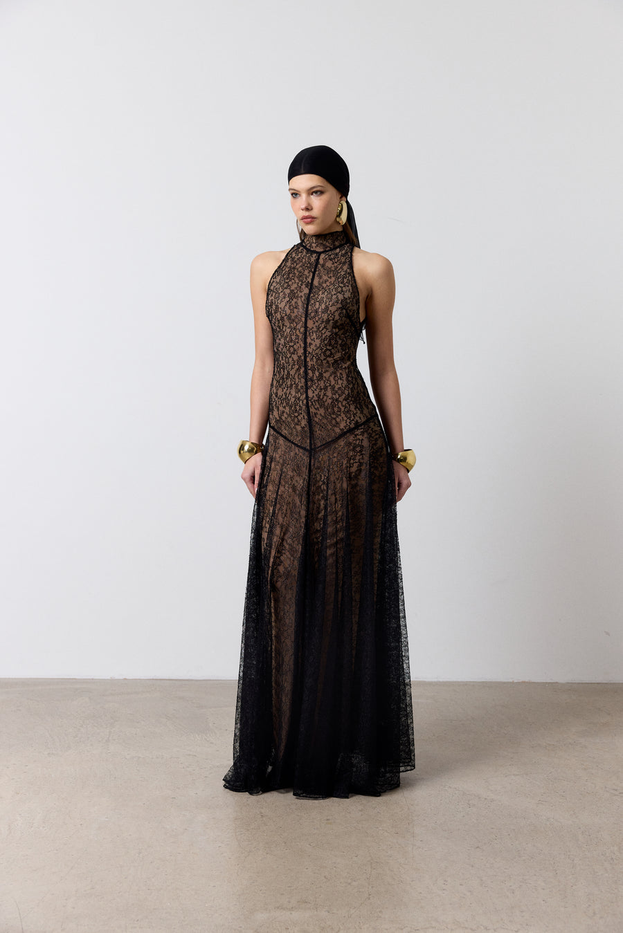 FOEHN MAXI DRESS IN BLACK LACE