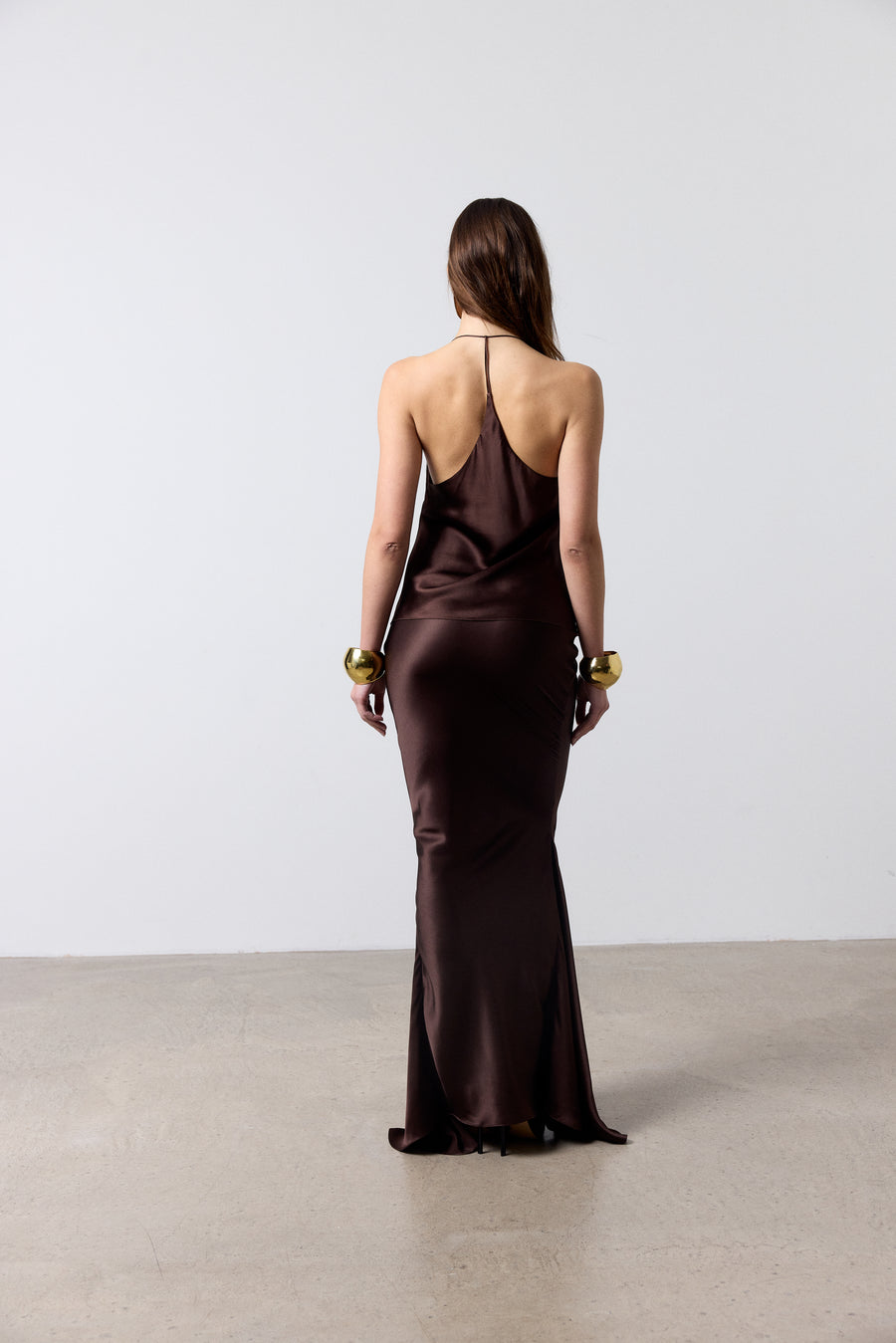 SIROCCO TOP IN SILK SATIN CEDAR