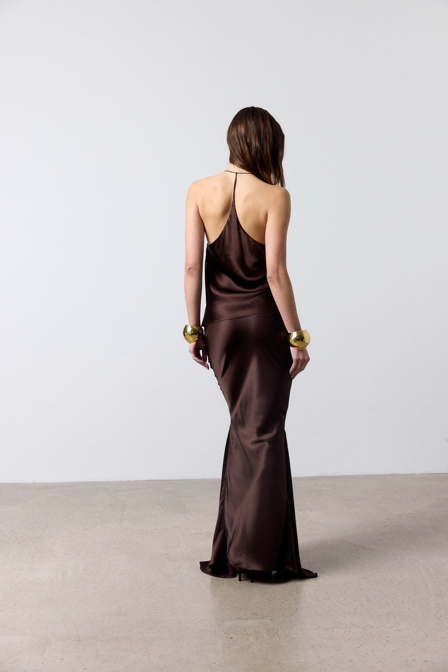 SIROCCO TOP IN SILK SATIN CEDAR