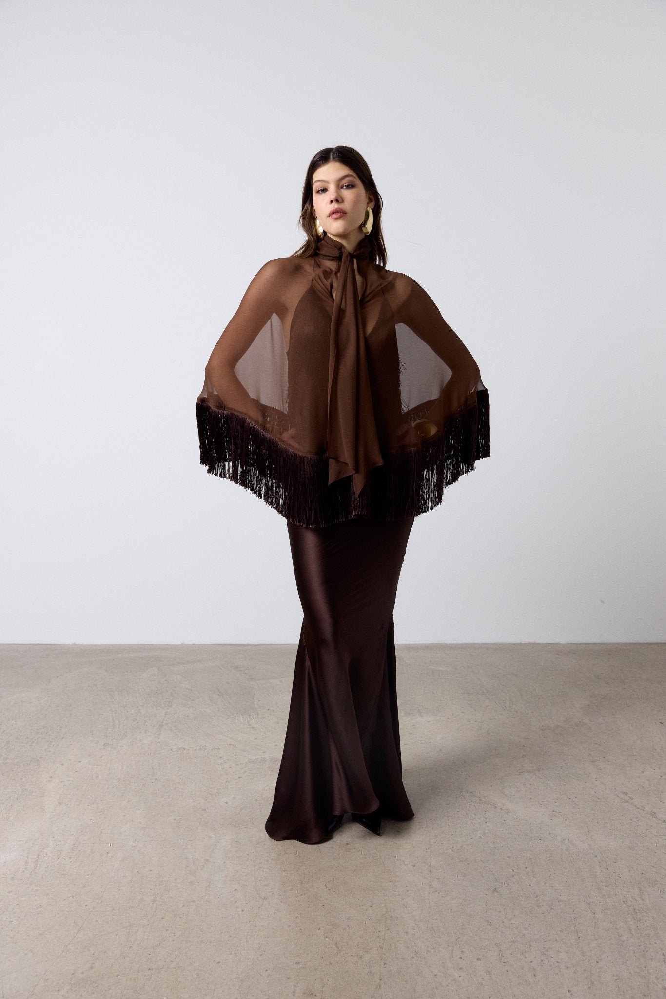 SUELO SKIRT IN CEDAR SILK SATIN - De La Vali