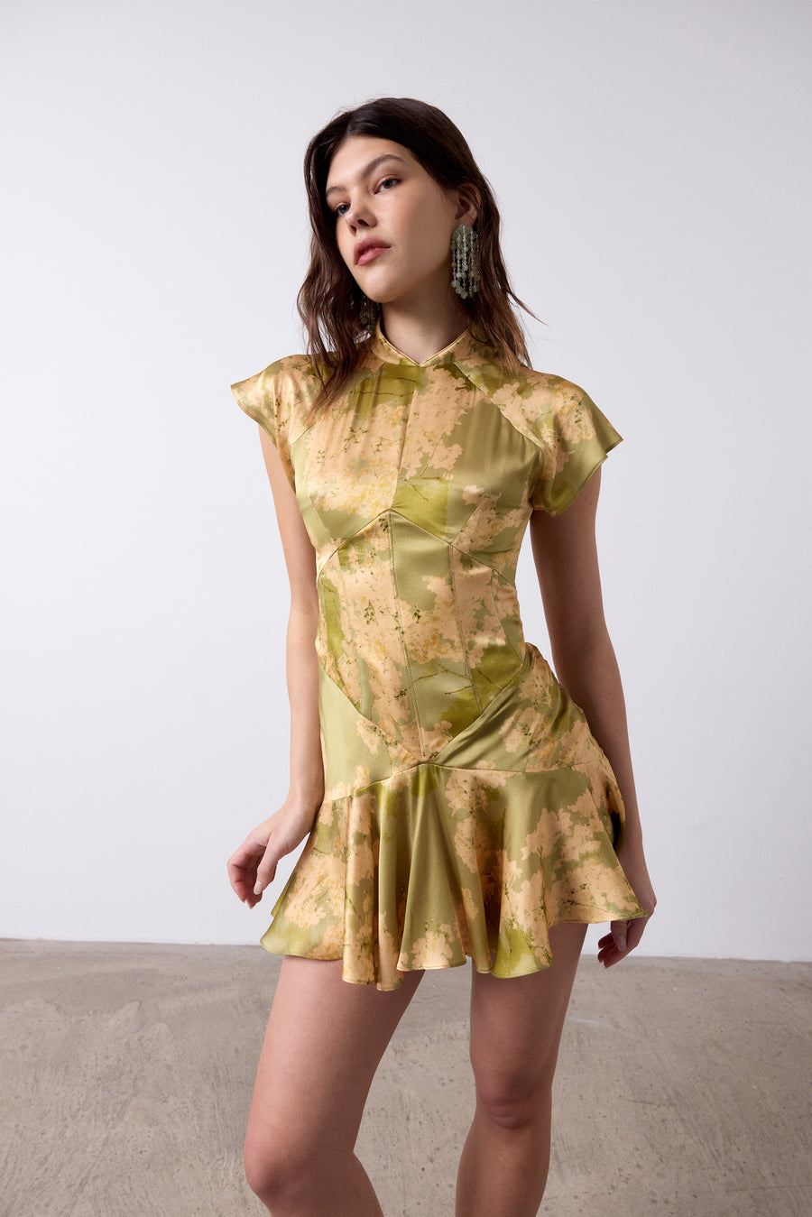 ALIZEE MINI DRESS IN EL CEREZO SATIN SATIN