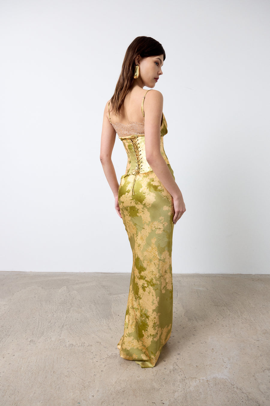 CLEODORA MAXI DRESS IN SILK SATIN EL CEREZO