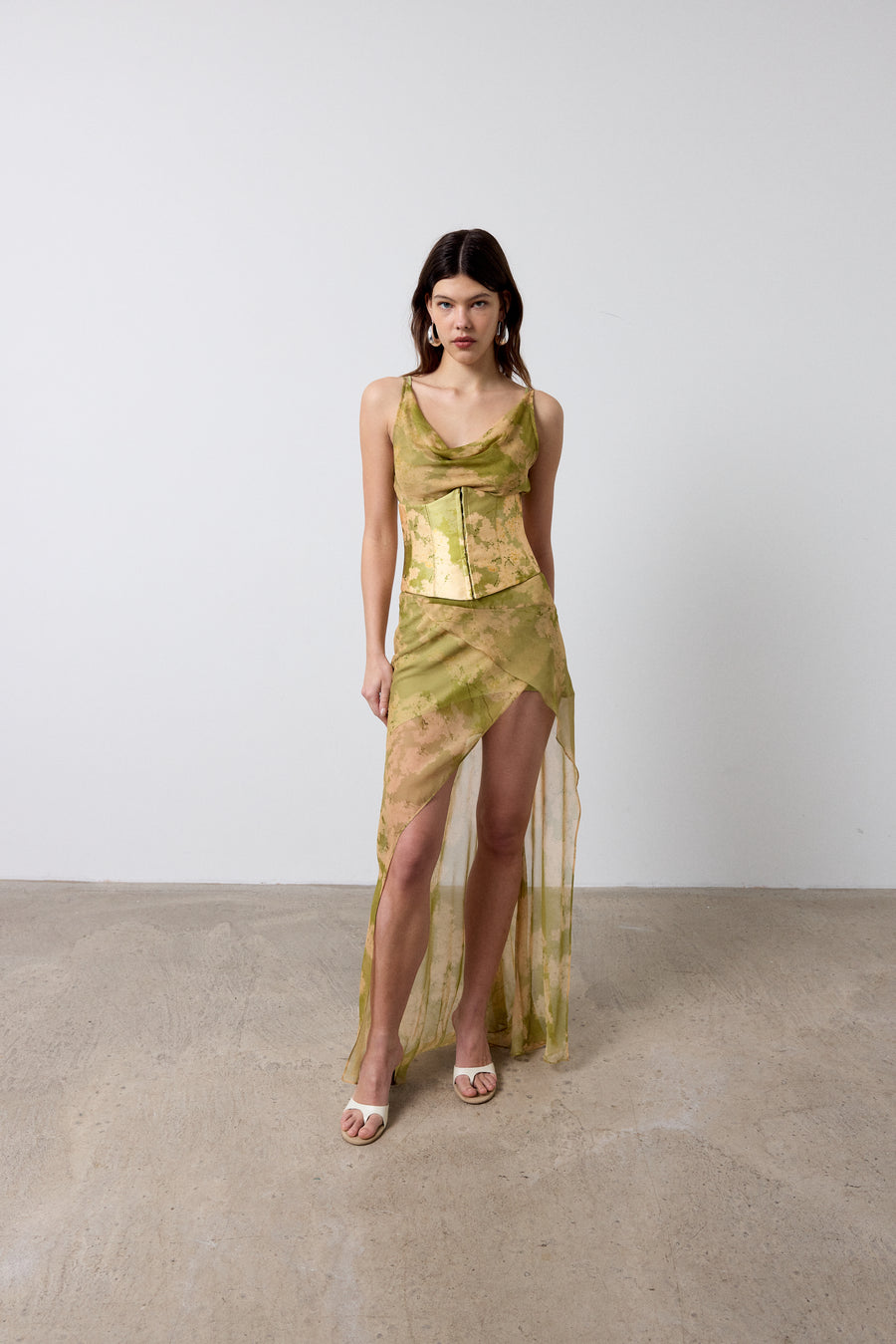 PERENNA MIDI DRESS IN SILK CHIFFON EL CEREZO