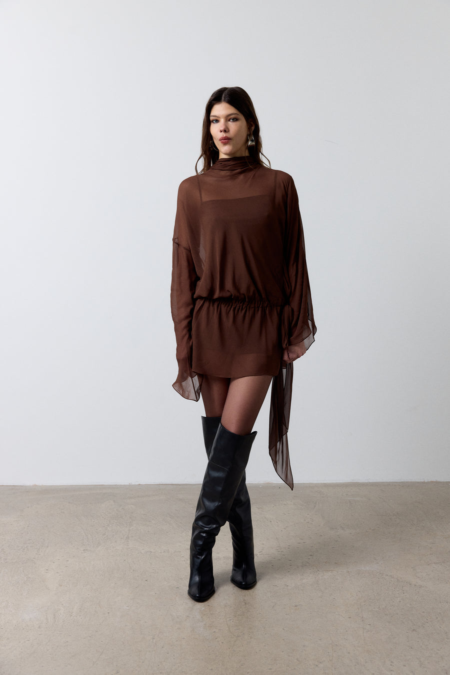 BAYAMO MINI DRESS IN CEDAR GEORGETTE