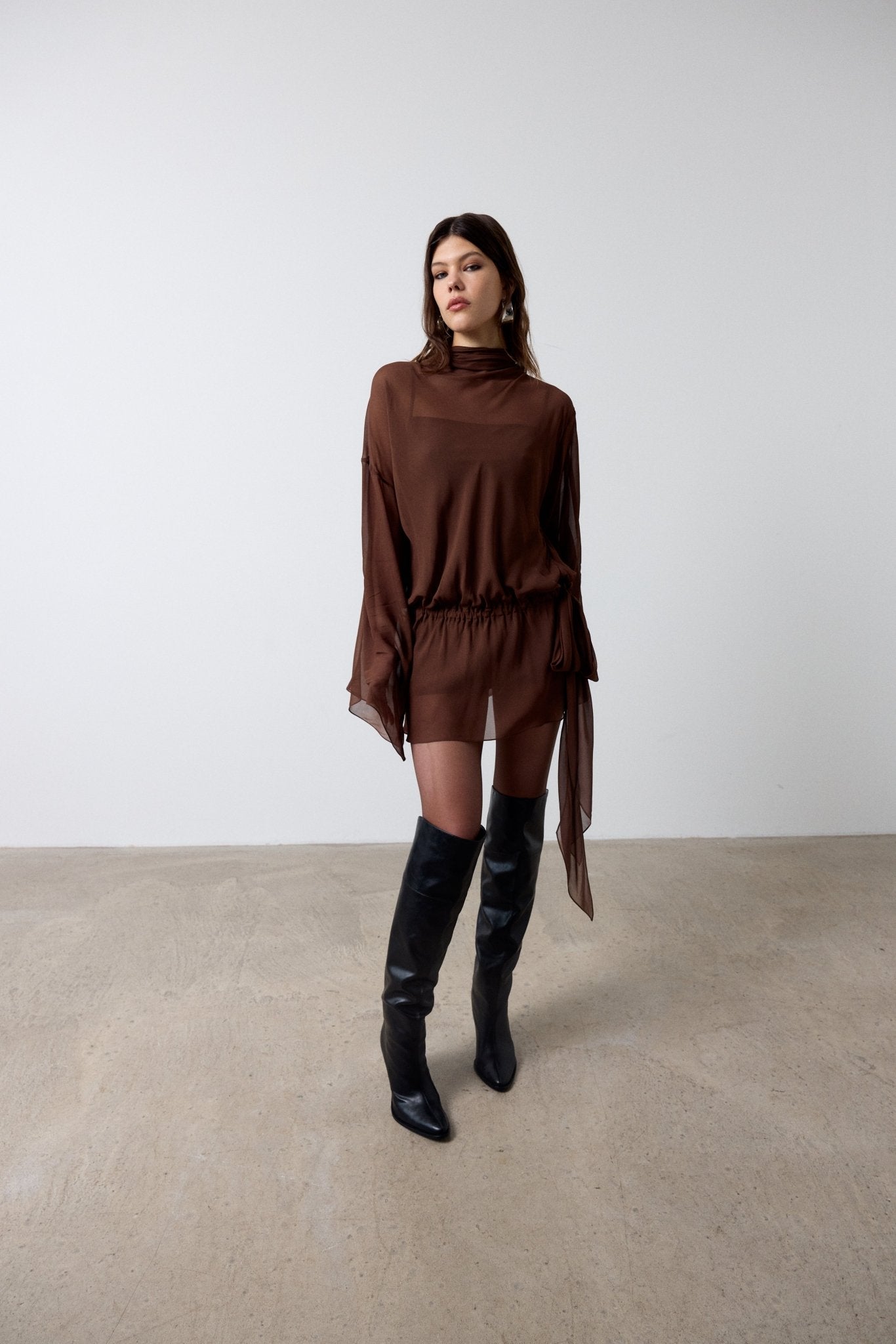 BAYAMO MINI DRESS IN CEDAR GEORGETTE - De La Vali