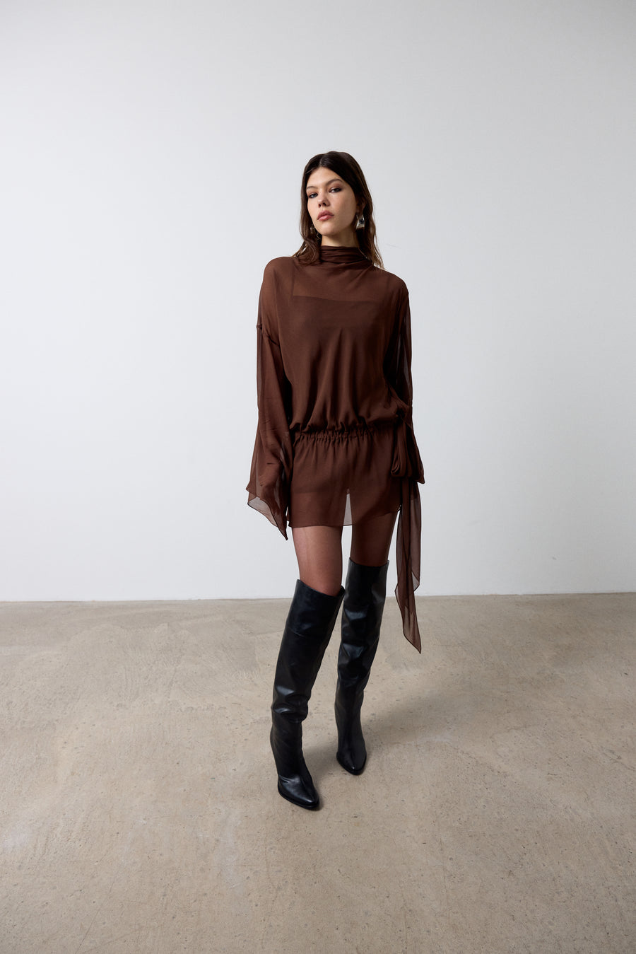 BAYAMO MINI DRESS IN CEDAR GEORGETTE