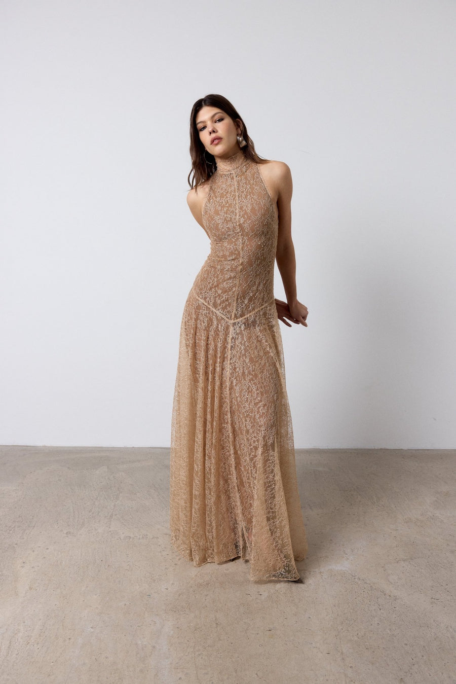 FOEHN MAXI DRESS IN SHELL LACE DE LA VALI OFFICIAL FOEHN MAXI DRESS IN SHELL LACE DE LA VALI OFFICIAL