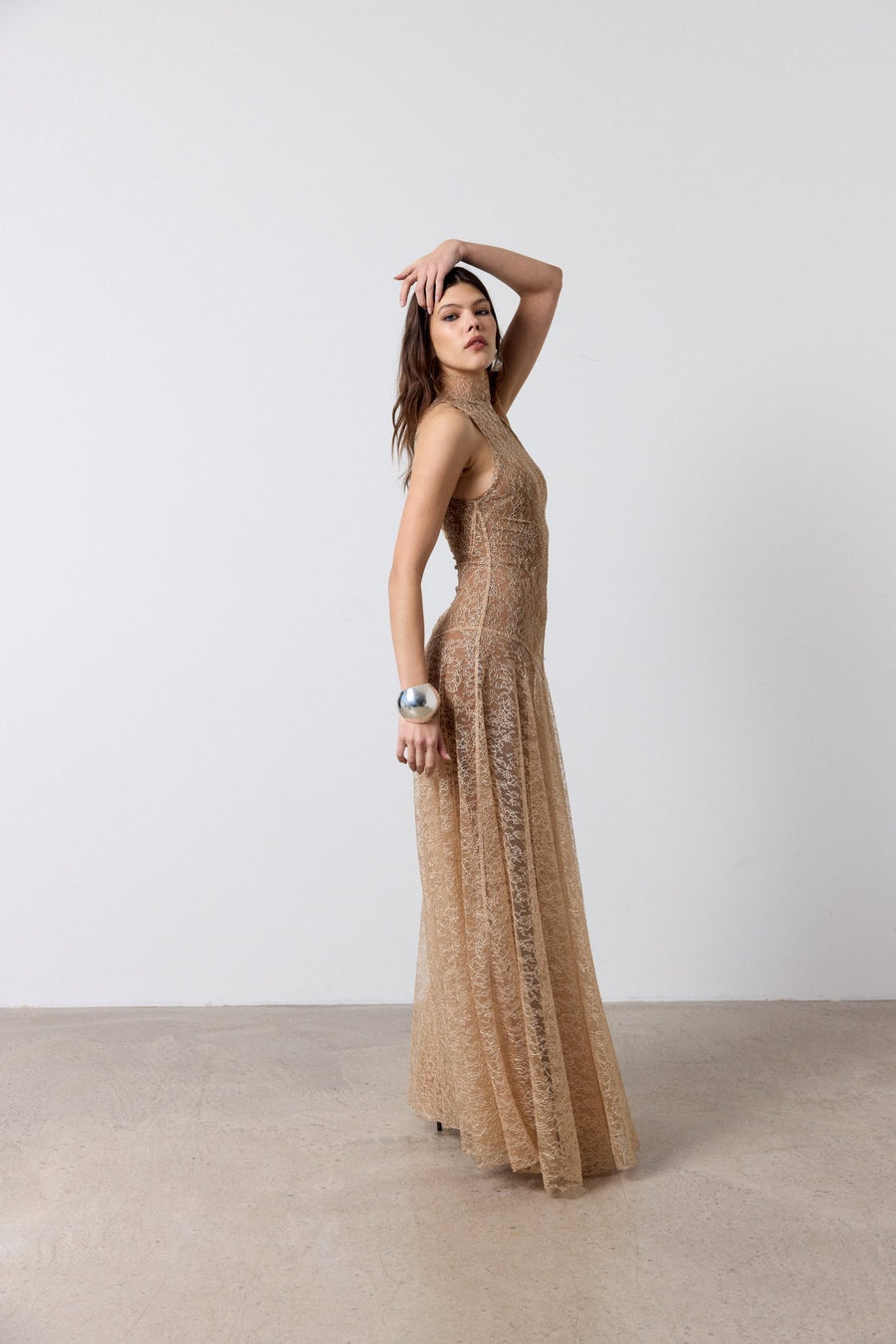 FOEHN MAXI DRESS IN SHELL LACE DE LA VALI OFFICIAL FOEHN MAXI DRESS IN SHELL LACE DE LA VALI OFFICIAL
