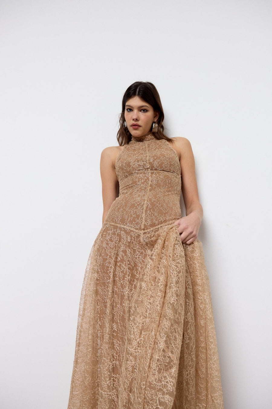 FOEHN MAXI DRESS IN SHELL LACE DE LA VALI OFFICIAL FOEHN MAXI DRESS IN SHELL LACE DE LA VALI OFFICIAL