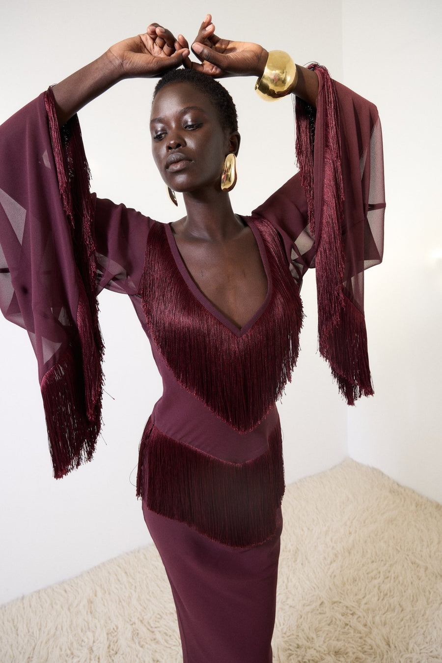 CRISTAL MAXI DRESS IN EARTH CHIFFON DE LA VALI OFFICIAL CRISTAL MAXI DRESS IN EARTH CHIFFON DE LA VALI OFFICIAL