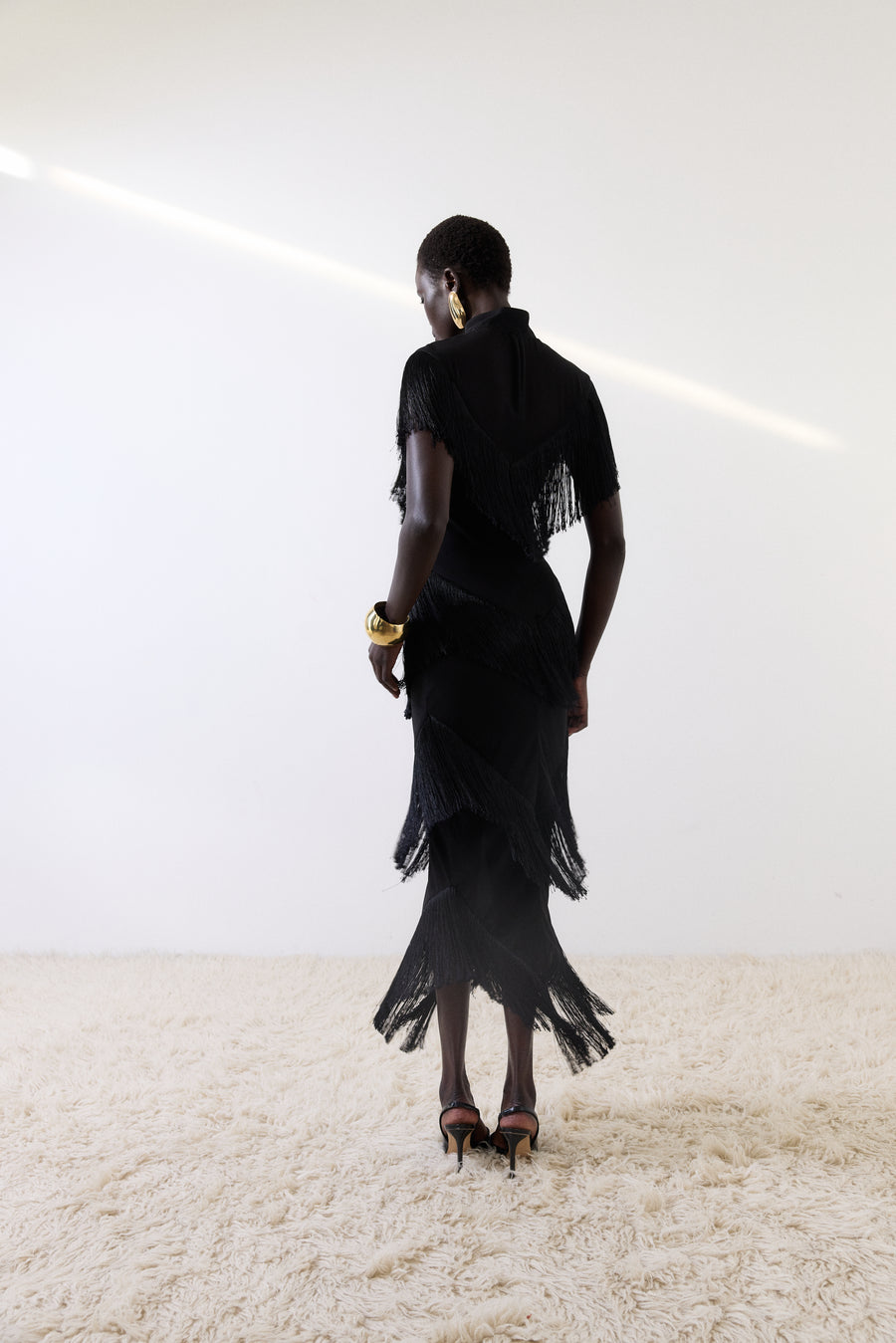 TELLUS MIDI DRESS IN POLY CHIFFON