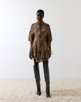 SOL MINI DRESS IN GUEPARDO GEORGETTE CHIFFON