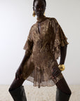 SOL MINI DRESS IN GUEPARDO GEORGETTE CHIFFON