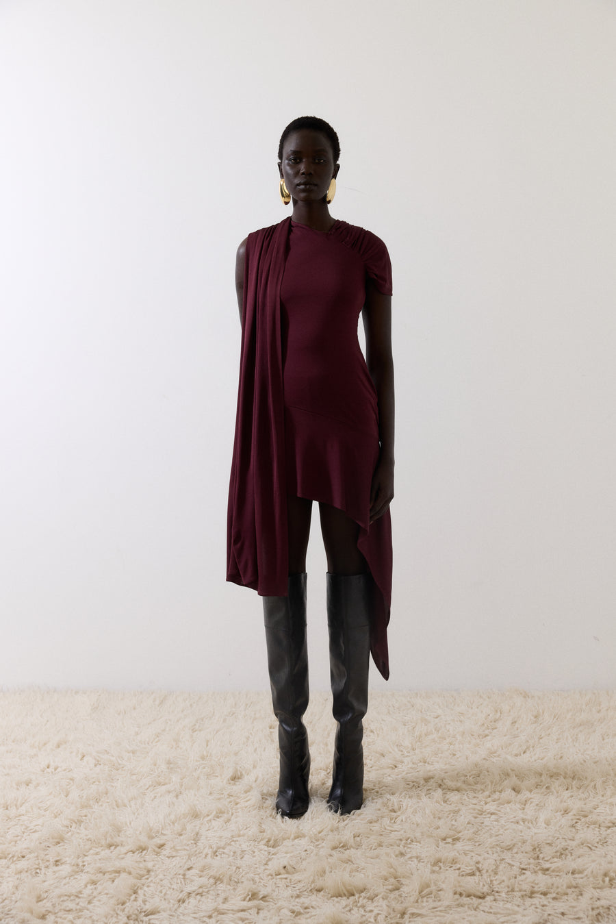 BRUBRU MINI DRESS IN RAYON JERSEY