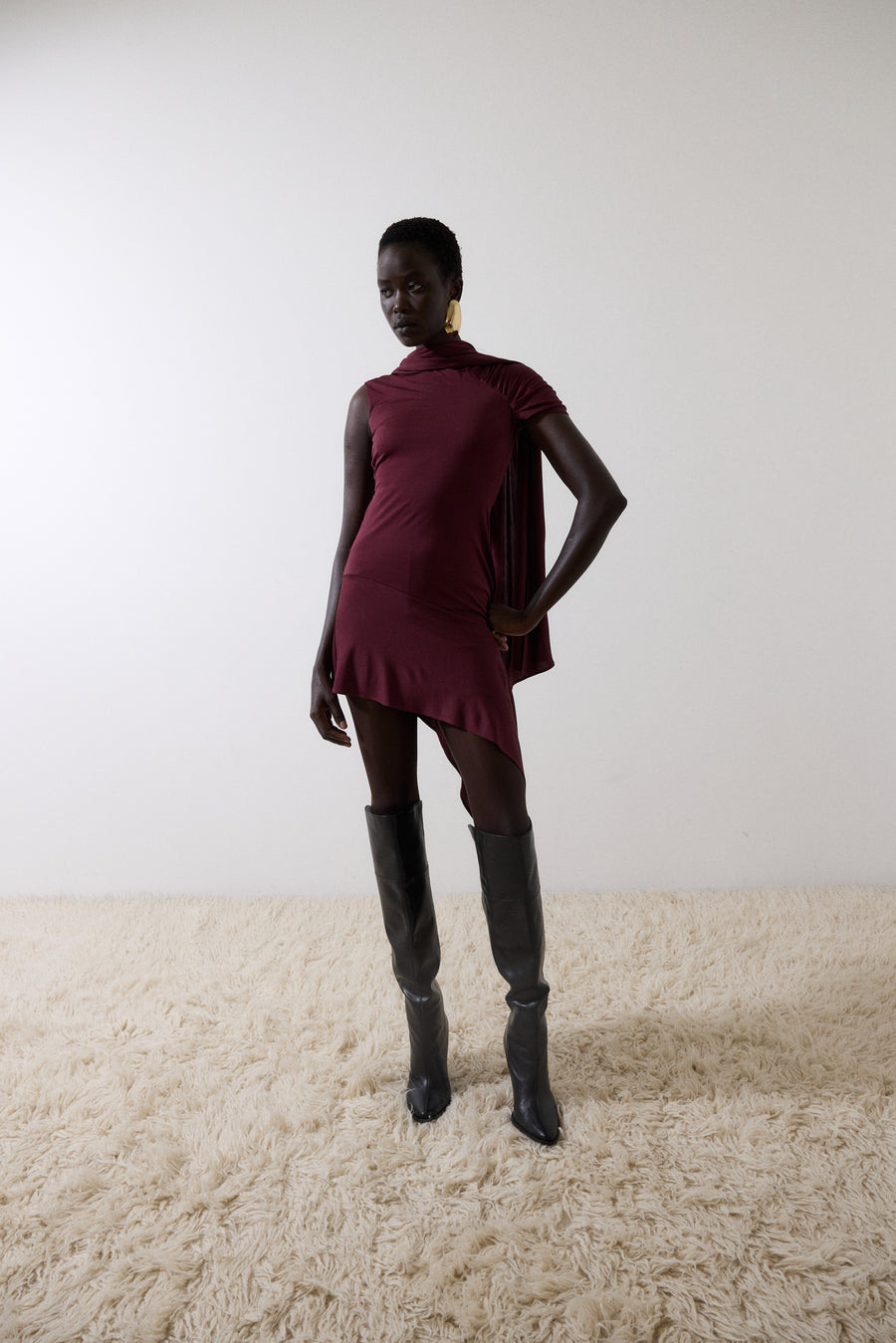 BRUBRU MINI DRESS IN RAYON JERSEY
