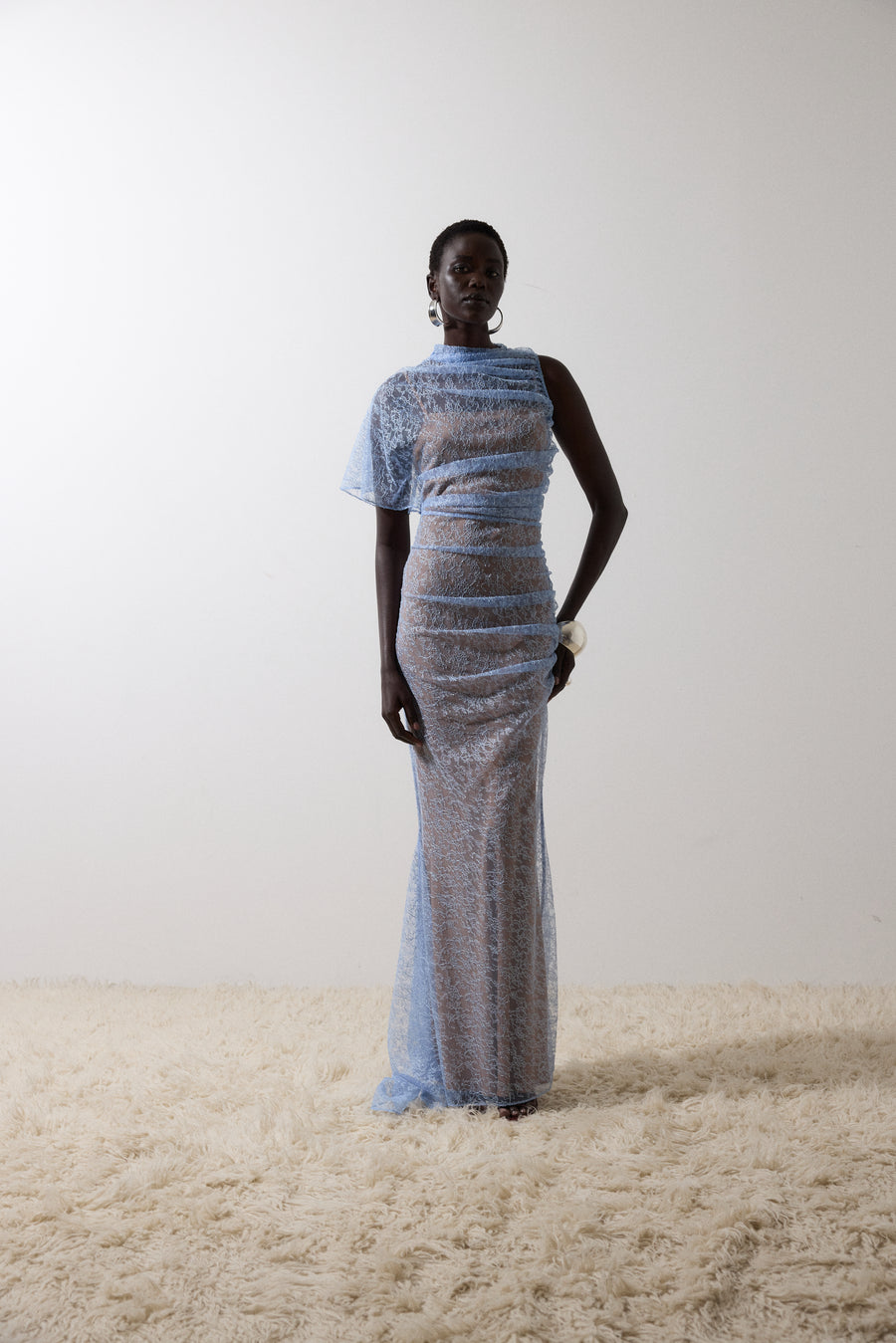 LUCHO MAXI DRESS IN SKY LACE