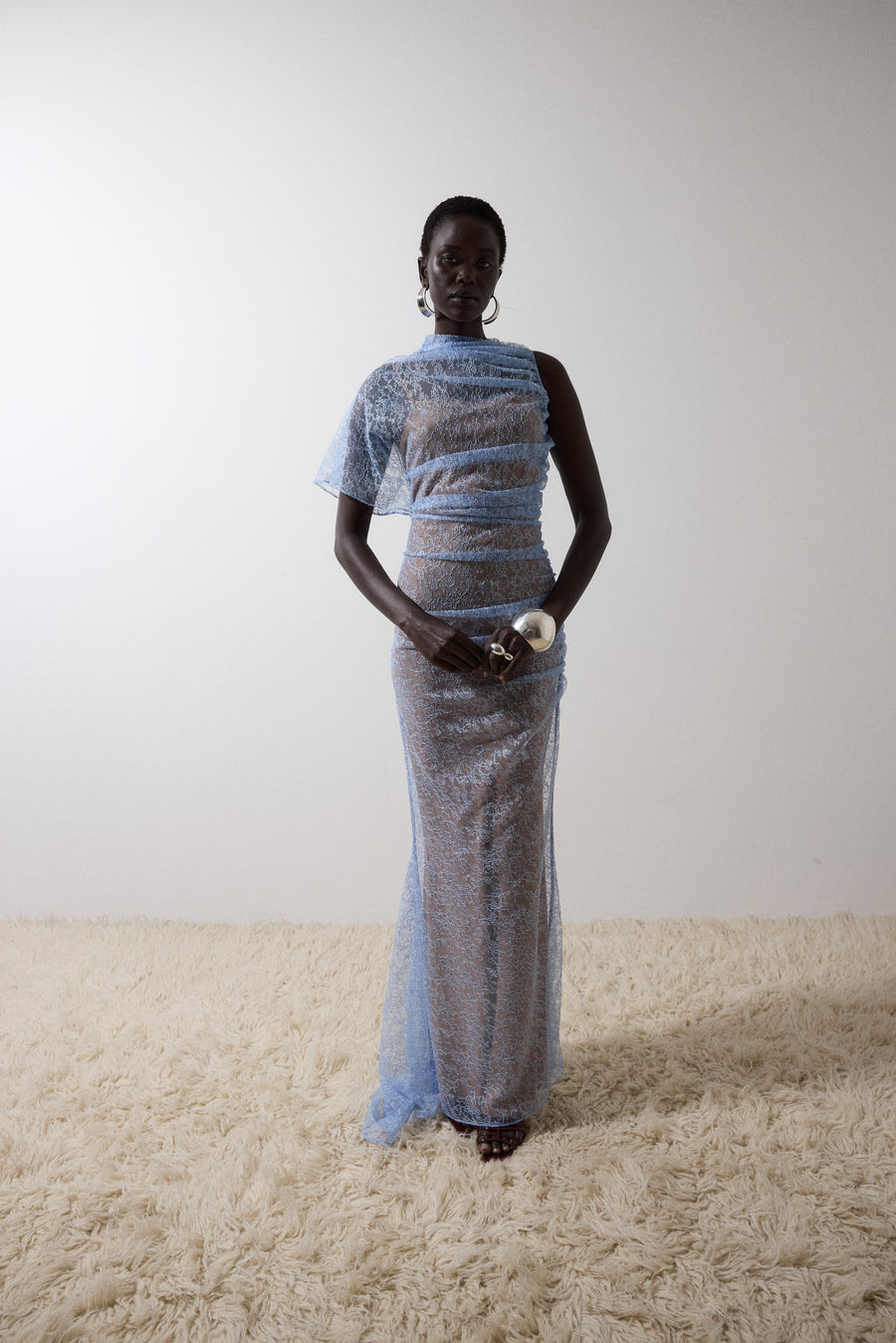 LUCHO MAXI DRESS IN SKY LACE