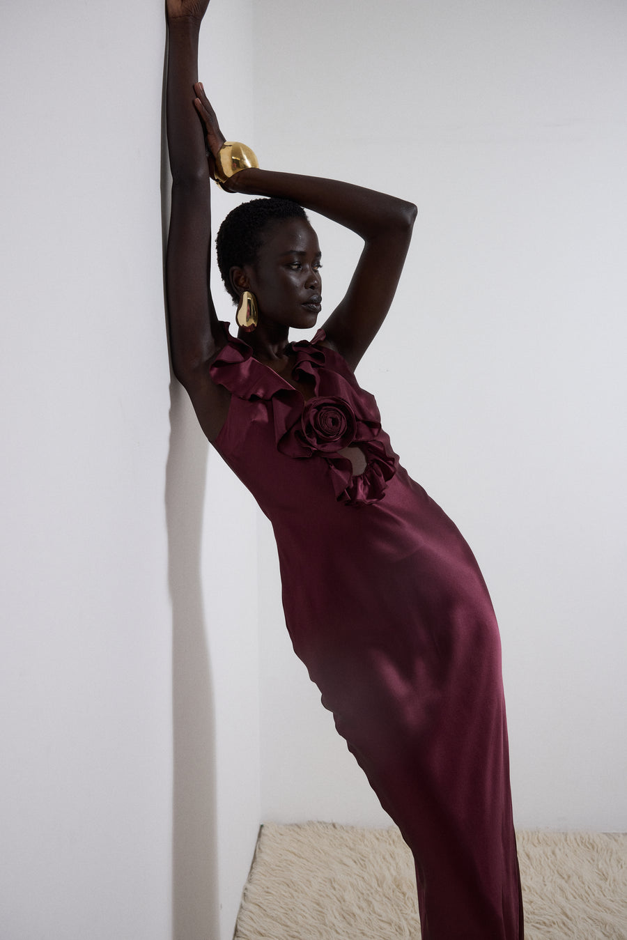 NEMA MIDI DRESS IN SILK SATIN